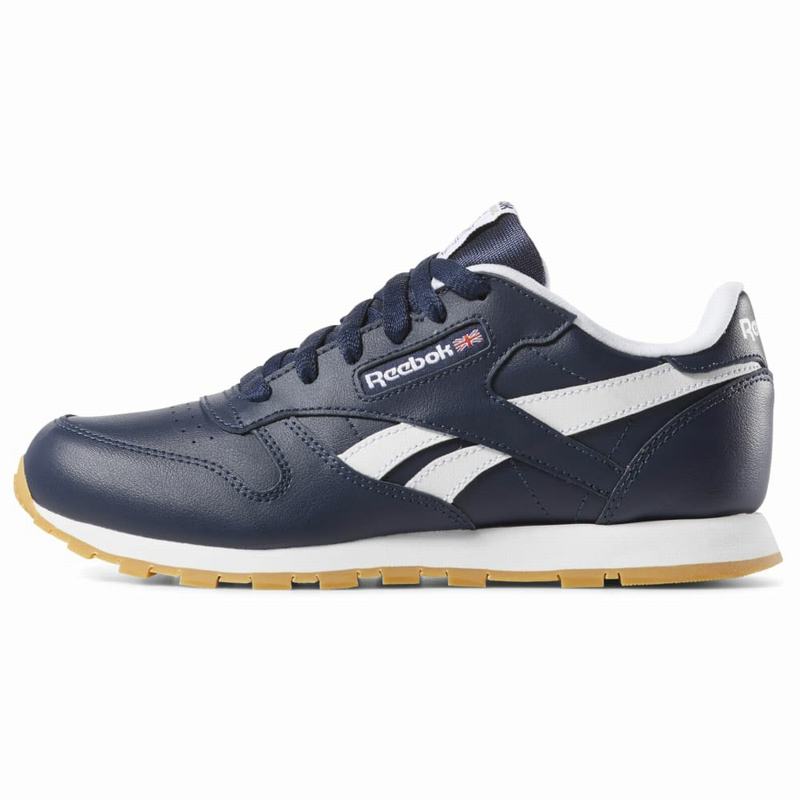 Reebok Classic Leather Tenisky Chlapcenske - Námornícka Modrá/Biele SX4857SX